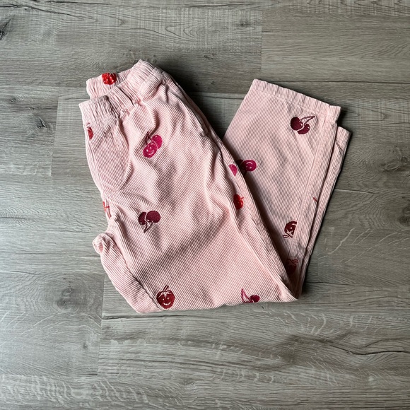 Urban Outfitters Pants - Pink Corduroy Pants with Cherry Print